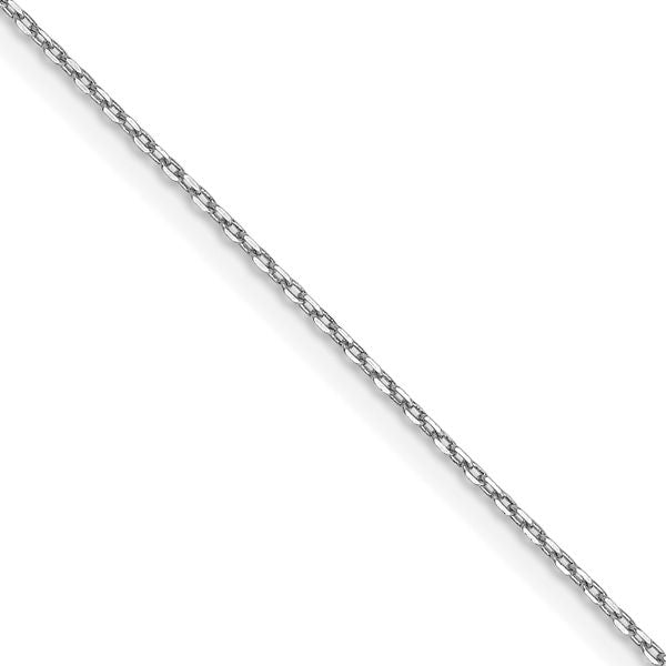Leslie's 10k White Gold .8mm D/C Cable with Lobster Clasp Chain