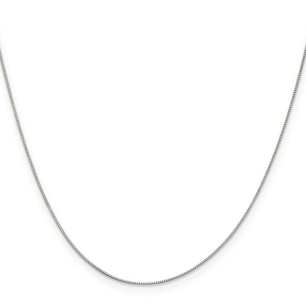 Leslie's 10k White Gold .5mm Baby Box with Lobster Clasp Chain - Image 2