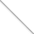 Leslie's 10k White Gold .5mm Baby Box with Lobster Clasp Chain