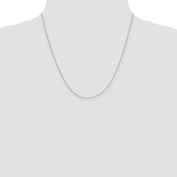 Leslie's 10k White Gold .5mm Baby Box with Lobster Clasp Chain - Image 4