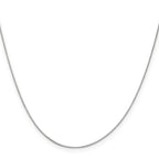 Leslie's 10k White Gold .5mm Baby Box with Lobster Clasp Chain - Image 2