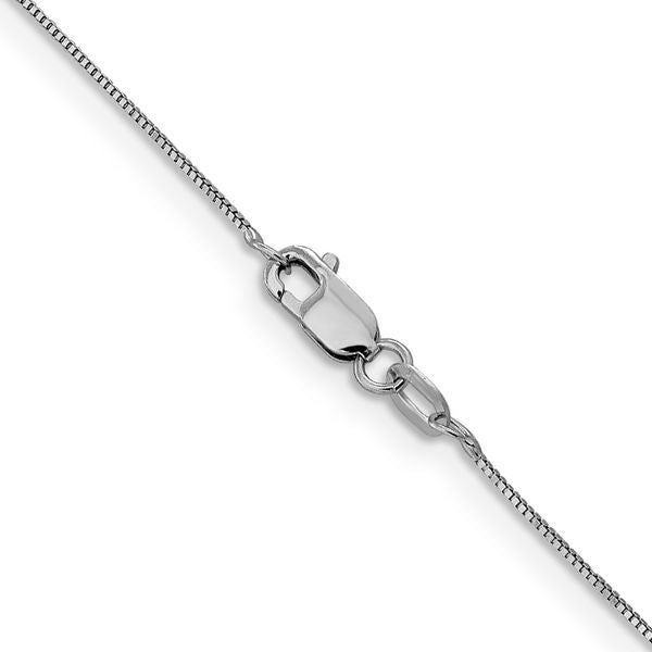 Leslie's 10k White Gold .5mm Baby Box with Lobster Clasp Chain - Image 3