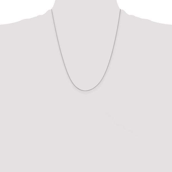 Leslie's 10k White Gold .5mm Baby Box with Lobster Clasp Chain - Image 4