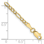 Leslie's 10k 2.5mm Semi-Solid Figaro Chain Anklet - Image 2