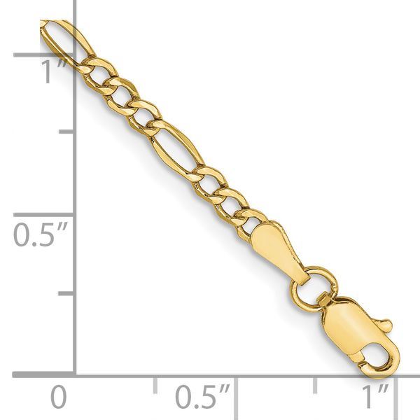Leslie's 10k 2.5mm Semi-Solid Figaro Chain Anklet - Image 2