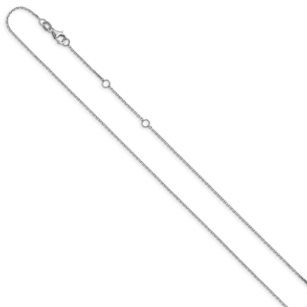 Leslie's 10k WG .8mm D/C Round Cable 1in+1in Adjustable Chain - Image 2