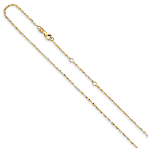 Leslie's 10k 1.25mm Singapore 1in+1in Adjustable Chain - Image 2