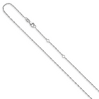 Leslie's 10k White Gold 1.25mm Singapore 1in+1in Adjustable Chain - Image 2