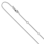 Leslie's 10k White Gold .8mm Baby Spiga 1in+1in Adjustable Chain