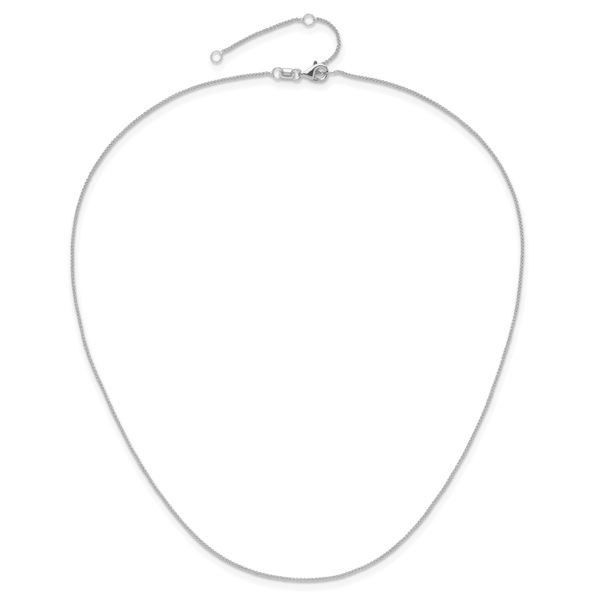 Leslie's 10k White Gold .8mm Baby Spiga 1in+1in Adjustable Chain - Image 4