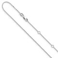 Leslie's 10k White Gold .7mm Box 1in+1in Adjustable Chain Adjustable