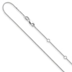Leslie's 10k White Gold .7mm Box 1in+1in Adjustable Chain Adjustable
