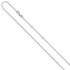 Leslie's 10k White Gold .7mm Box 1in+1in Adjustable Chain Adjustable - Image 2