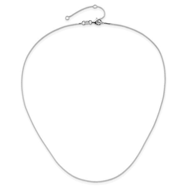 Leslie's 10k White Gold .7mm Box 1in+1in Adjustable Chain Adjustable - Image 4
