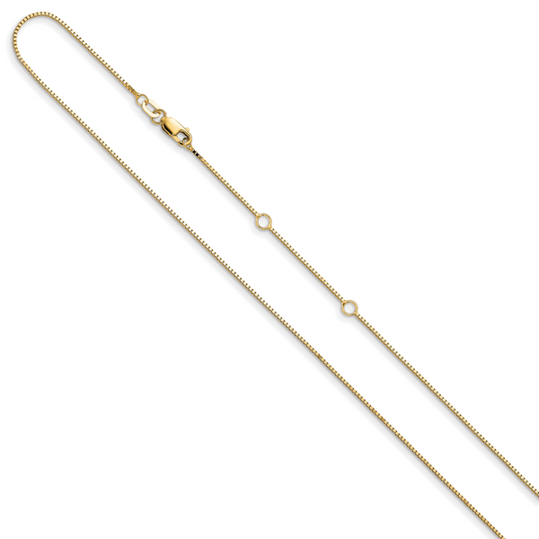 Leslie's 10k .85mm Box 1in+1in Adjustable Chain - Image 2