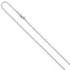 Leslie's 10k White Gold .85mm Box 1in+1in Adjustable Chain - Image 2