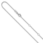 Leslie's 10k White Gold 1.4mm Flat Cable 1in+1in Adjustable Chain