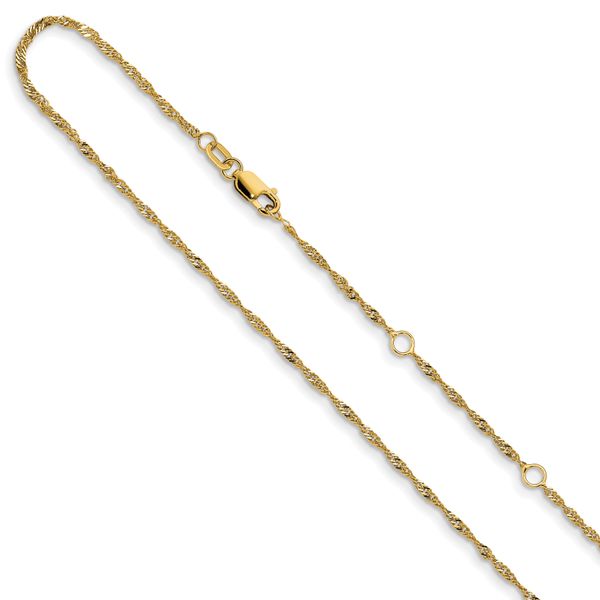 Leslie's 10k 1.5mm Singapore 1in+1in Adjustable Chain