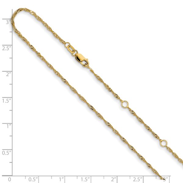 Leslie's 10k 1.5mm Singapore 1in+1in Adjustable Chain - Image 3