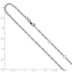 Leslie's 10k White Gold 1.5mm Singapore 1in+1in Adjustable Chain - Image 3