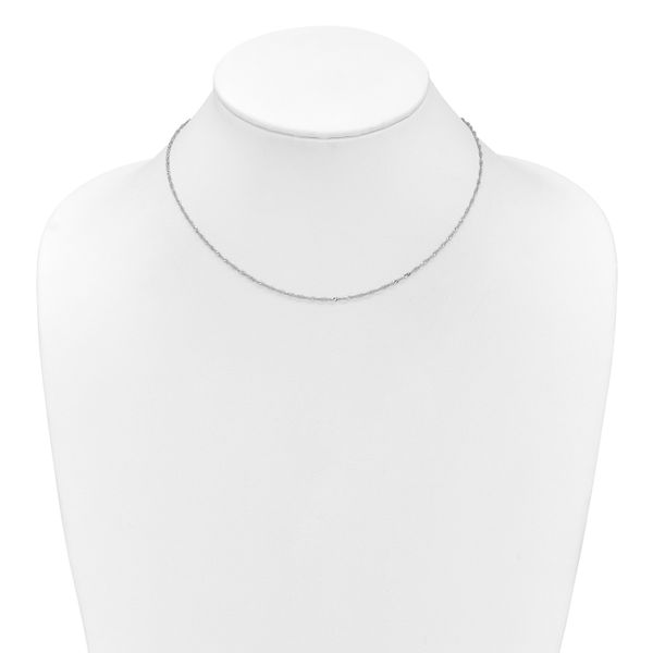 Leslie's 10k White Gold 1.5mm Singapore 1in+1in Adjustable Chain - Image 4