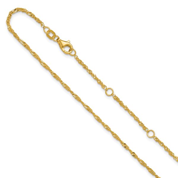 Leslie's 10k 1.7mm Singapore 1in+1in Adjustable Chain