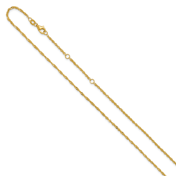Leslie's 10k 1.7mm Singapore 1in+1in Adjustable Chain - Image 2