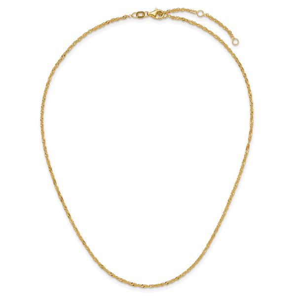 Leslie's 10k 1.7mm Singapore 1in+1in Adjustable Chain - Image 4