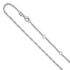 Leslie's 10k White Gold 1.7mm Singapore 1in+1in Adjustable Chain
