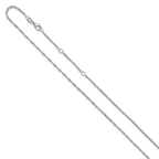 Leslie's 10k White Gold 1.7mm Singapore 1in+1in Adjustable Chain - Image 2
