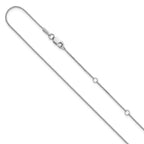 Leslie's 10K White Gold .65mm D/C Spiga 1in+1in Adjustable Chain