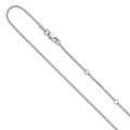 Leslie's 10K White Gold 1mm D/C Spiga 1in+1in Adjustable Chain