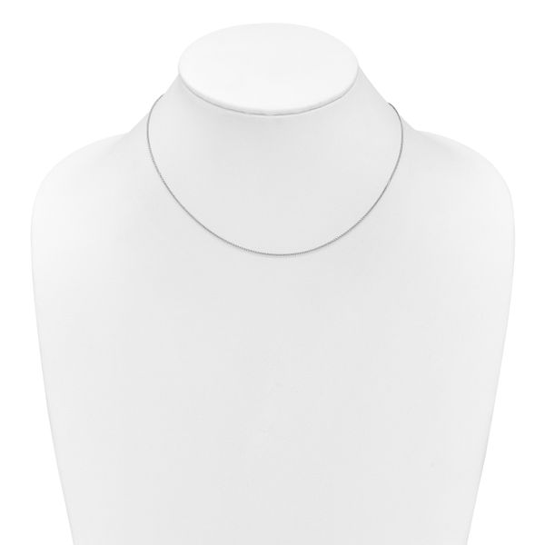 Leslie's 10K White Gold 1mm D/C Spiga 1in+1in Adjustable Chain - Image 4