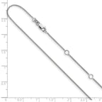 Leslie's 10k White Gold 1mm Spiga 1in+1in Adjustable Chain - Image 3