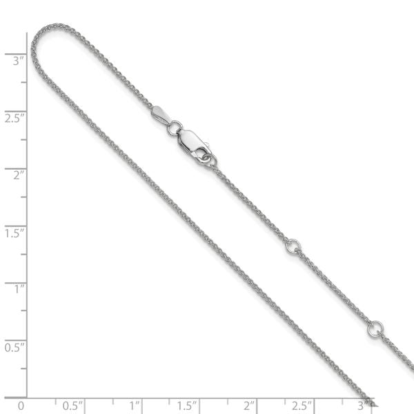 Leslie's 10k White Gold 1.2mm Spiga 1in+1in Adjustable Chain - Image 3