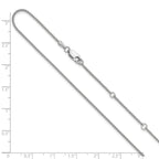 Leslie's 10k White Gold 1.2mm Spiga 1in+1in Adjustable Chain - Image 3