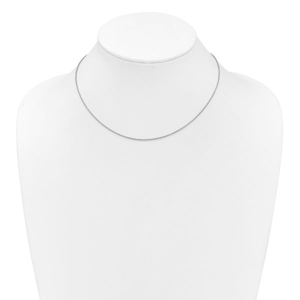 Leslie's 10k White Gold 1.2mm Spiga 1in+1in Adjustable Chain - Image 4
