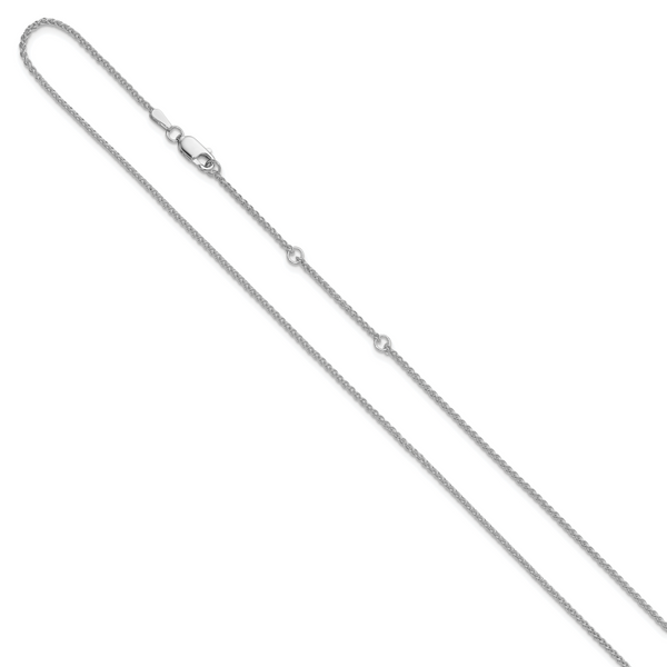 Leslie's 10k White Gold 1.5mm Spiga 1in+1in Adjustable Chain - Image 2
