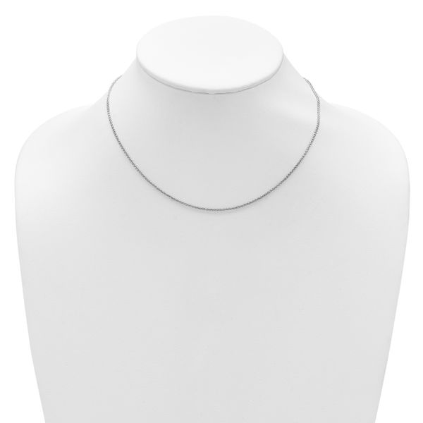 Leslie's 10k White Gold 1.5mm Spiga 1in+1in Adjustable Chain - Image 4