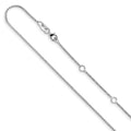 Leslie's 10k White Gold 1mm D/C Open Franco 1in+1in Adjustable Chain