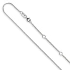 Leslie's 10k White Gold 1mm D/C Open Franco 1in+1in Adjustable Chain