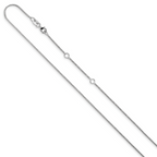 Leslie's 10k White Gold 1mm D/C Open Franco 1in+1in Adjustable Chain - Image 2