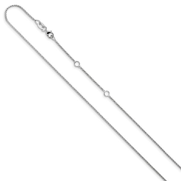 Leslie's 10k White Gold 1mm D/C Open Franco 1in+1in Adjustable Chain - Image 2