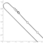 Leslie's 10k White Gold 1mm D/C Open Franco 1in+1in Adjustable Chain - Image 3