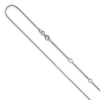 Leslie's 10K White Gold 1.1mm Franco 1in+1in Adjustable Chain