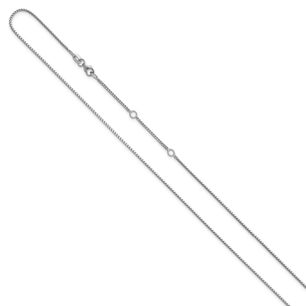 Leslie's 10K White Gold 1.1mm Franco 1in+1in Adjustable Chain - Image 2