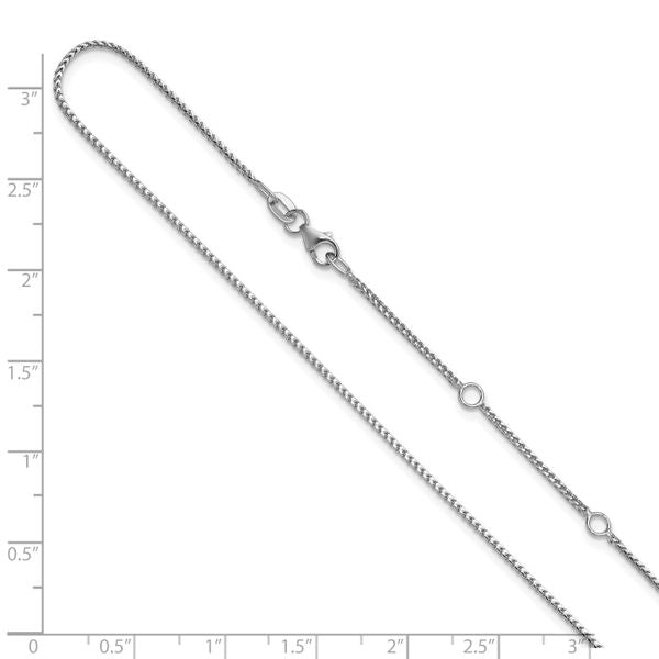Leslie's 10K White Gold 1.1mm Franco 1in+1in Adjustable Chain - Image 3