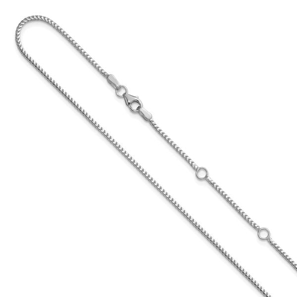 Leslie's 10K White Gold 1.25mm Franco 1in+1in Adjustable Chain