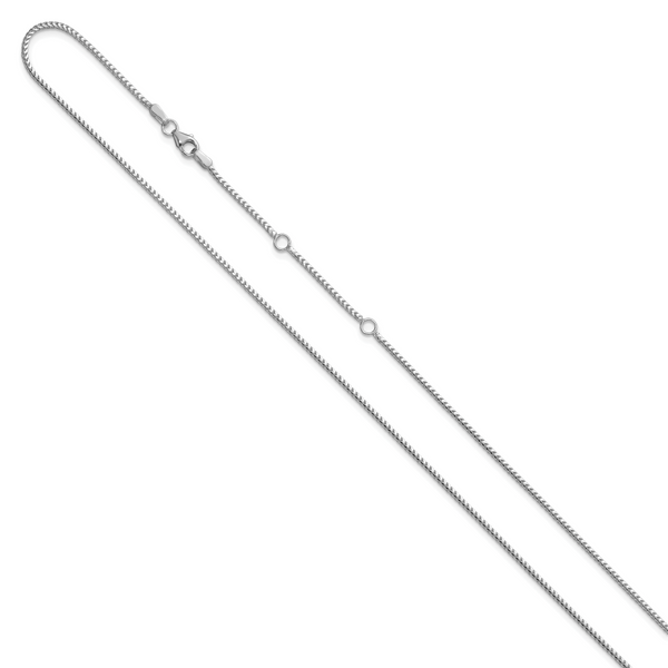 Leslie's 10K White Gold 1.25mm Franco 1in+1in Adjustable Chain - Image 2
