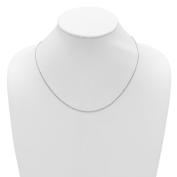 Leslie's 10K White Gold Adjustable 1.1mm Singapore Chain - Image 3